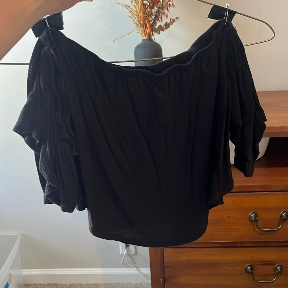 Black off the shoulder top